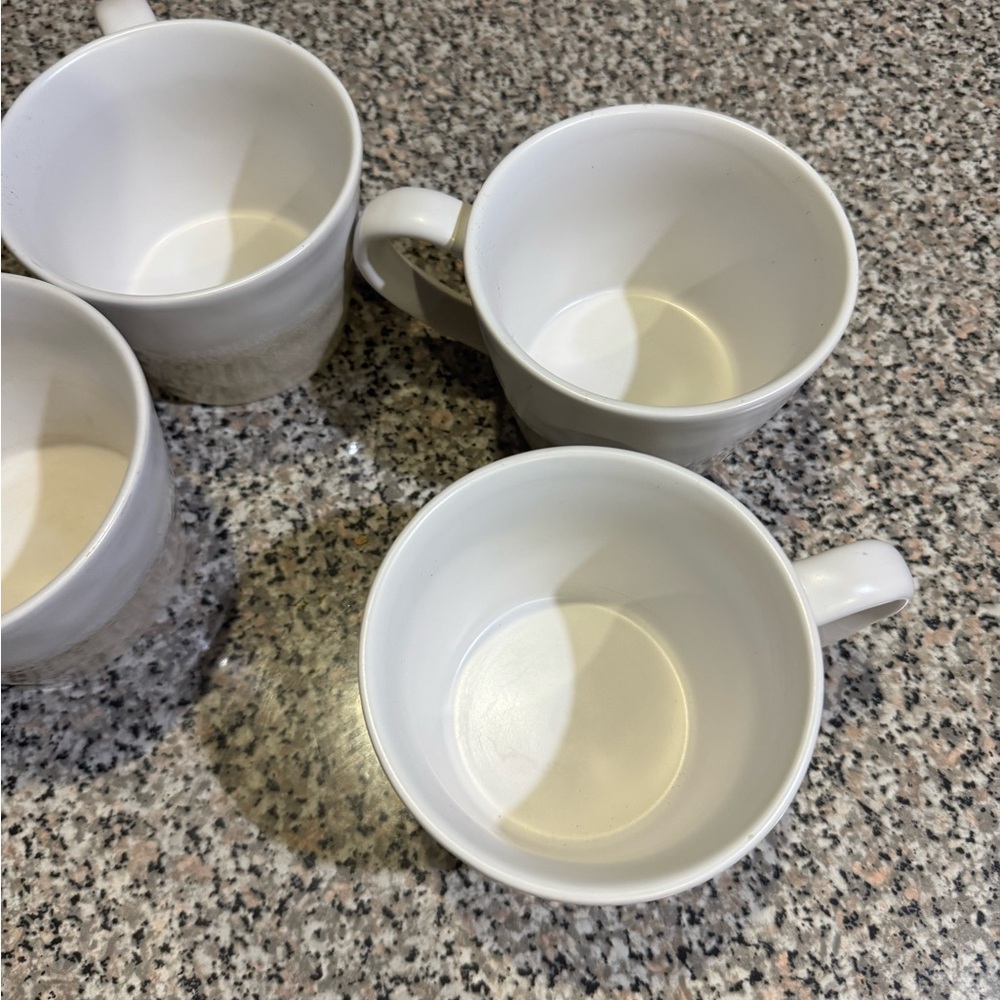 4 Anthropologie Keegan Cream and White Mug - Picture 3 of 5